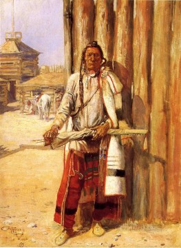 vaquero de indiana Painting - Indios Buffalo Coat Charles Marion Russell Indiana